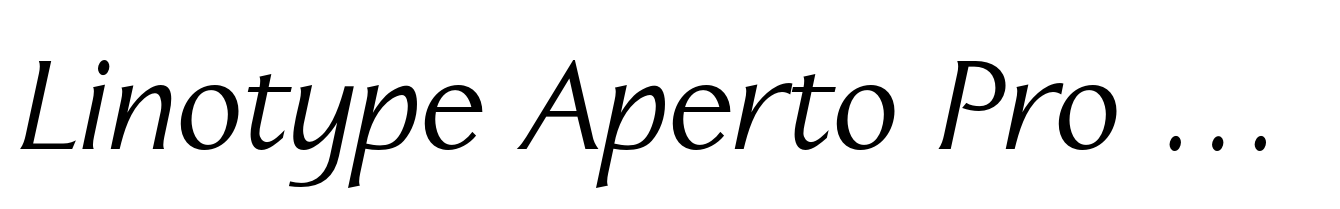 Linotype Aperto Pro Italic